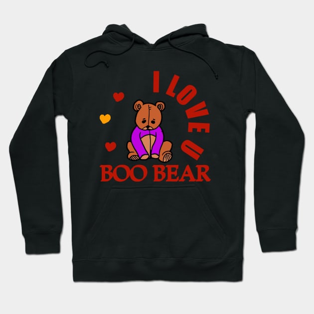 I love you Boo bear Hoodie by Proway Design